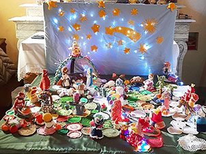 Presepe fatto con l'uncinetto